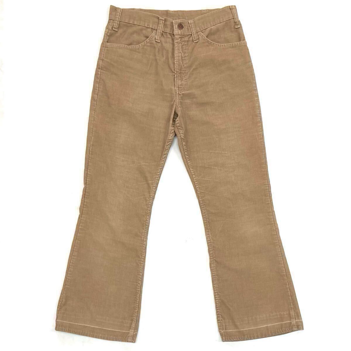 70s【Levi's】646 コーデュロイ パンツ W32 L29 USA製 ベージュ ヴィンテージ/リーバイス 517 684 ブーツカット ベルボトム フレアパンツ拍卖