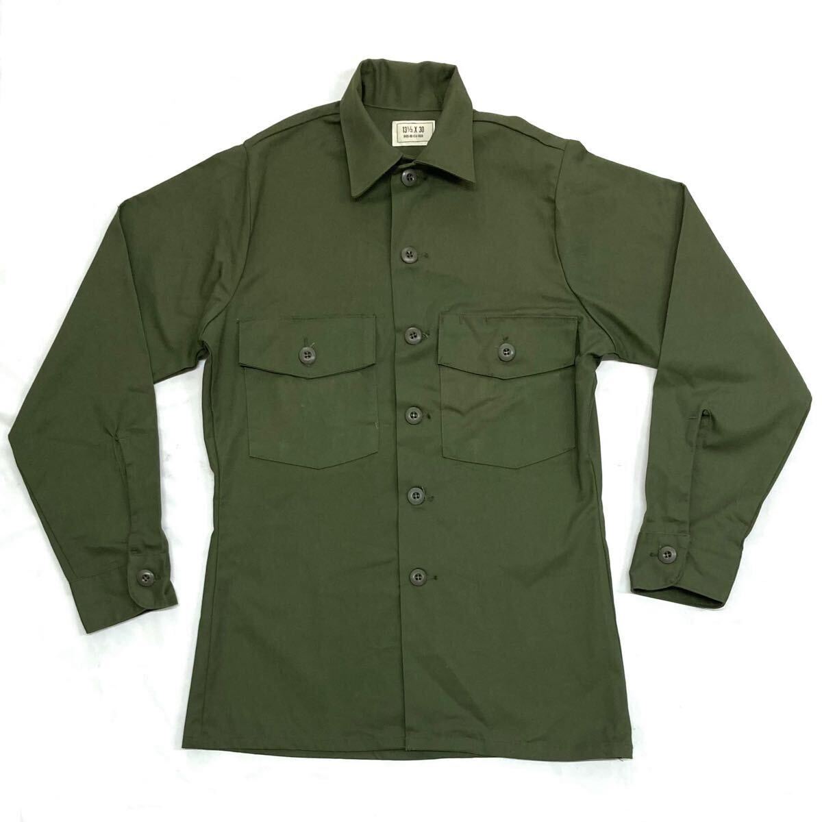 80s【US MILITARY】OG-507 ユーティリティ シャツ size 13-1/2×30 デッドストック USA製/米軍実物 ミリタリー ARMYアーミー XS 美品拍卖
