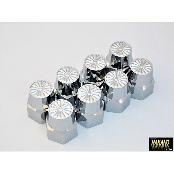 トラック用 菊華 ナットキャップ8ヶ入 ナットカバー 41mm高さ60mm(ABS樹脂製クロームメッキ)拍卖