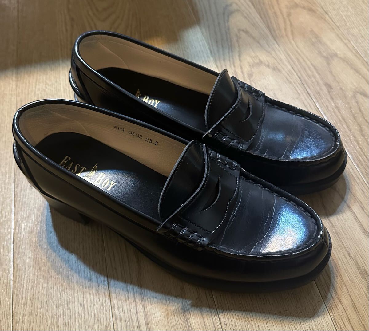 イーストボーイ ヒールローファー 23.5センチ ブラック拍卖