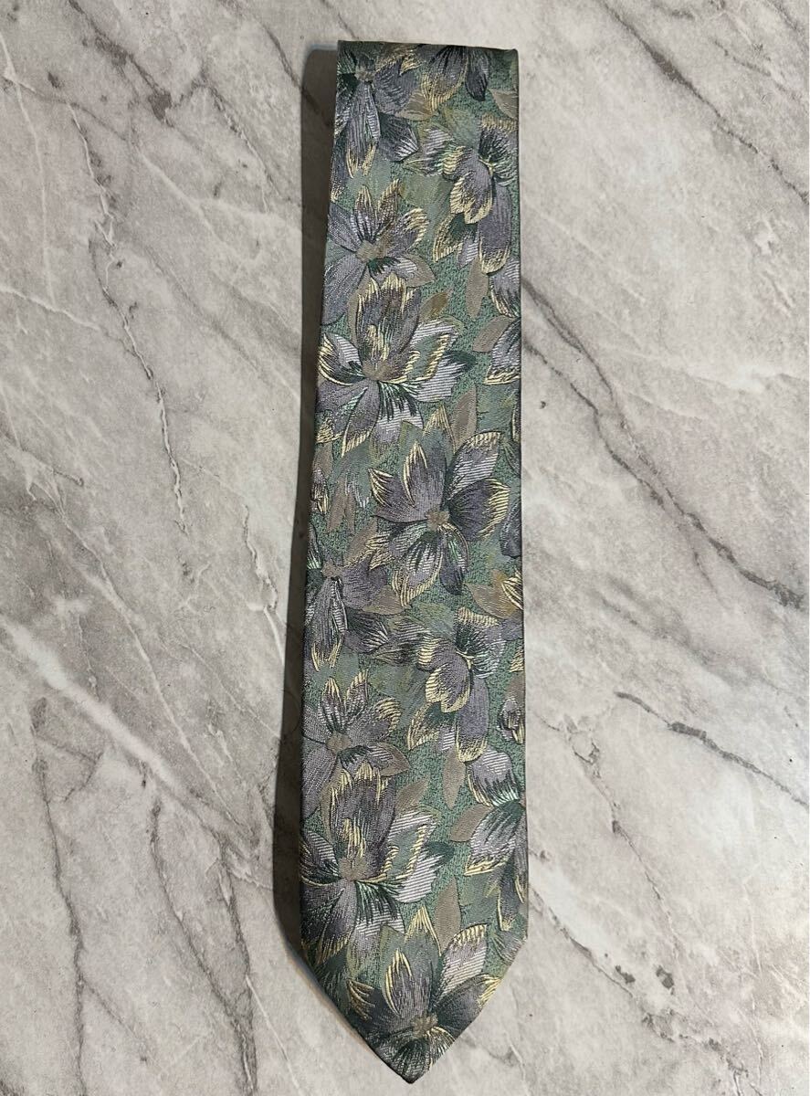 KENZO PARIS ケンゾー ビッグフローラル 花柄 刺繍 シルク ネクタイ拍卖
