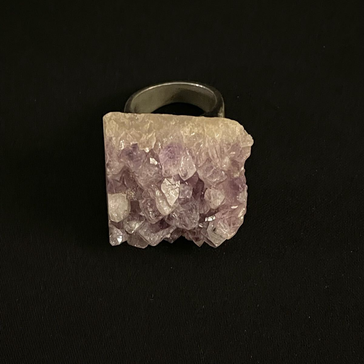 激レア PHENOMENON アメジスト 天然鉱石リング パープル×シルバー 16号サイズ フェノメノン 指輪 天然石 宝石 原石 SWAGGER スワッガー拍卖