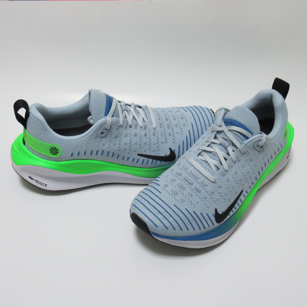 NIKE REACTX INFINITY RUN 4 ブルー 27cm ナイキ リアクトX インフィニティ ラン ランニング 陸上 水色 黄緑 DR2665-402拍卖