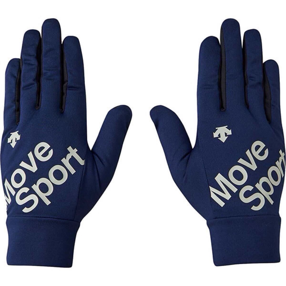 手袋 グローブ 新品 送料無料 ユニセックス デサント グローブ MOVESPORT 保温 ストレッチ タッチパネル対応 立体設計 男女兼用 NV拍卖