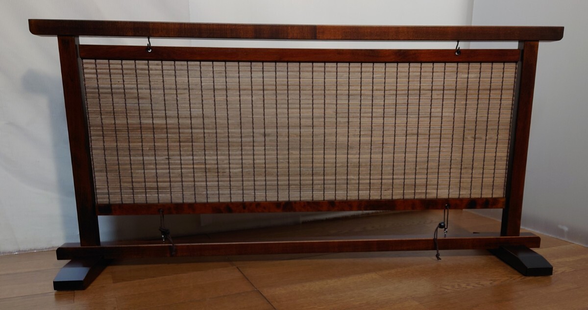 #衝立 #結界衝立 高さ約50cmの小さめ1枚式屏風 ダークブラウン木簾タペストリー調衝立拍卖