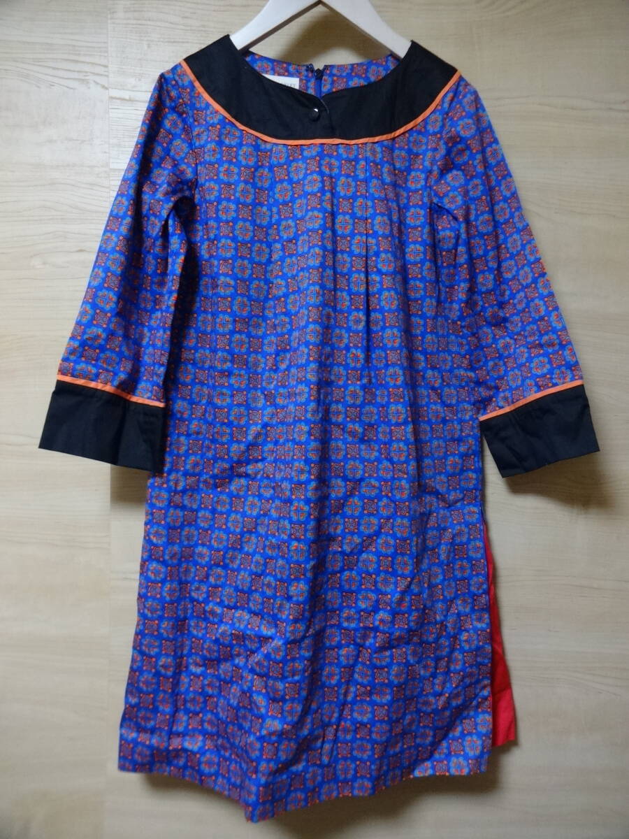 LAURA ASHLEY チュニック ワンピース サイズ1 R8275 紫系柄 ローラアシュレイ拍卖