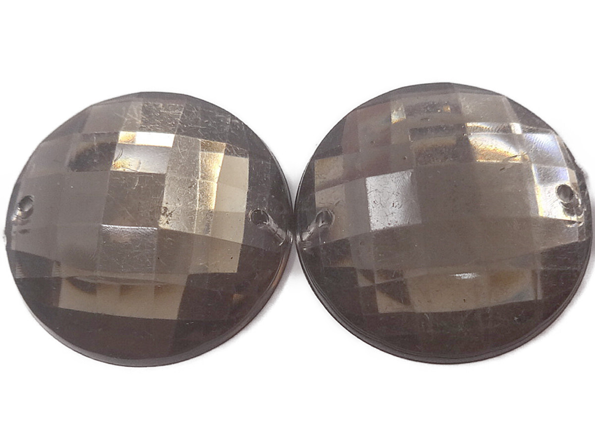 キラリ手芸部 No459ビジュー パーツ 手芸用 ソーオン ストーン(アクリル)茶色(ブラウン)(丸)2.3×2.3cm3個入り拍卖