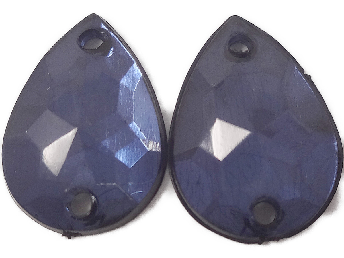 キラリ手芸部 No.3869ビジュー パーツ 手芸用 ソーオン ストーン(アクリル)紺色(ネイビーブルー)_1.cm×1.4cm_30個入り拍卖