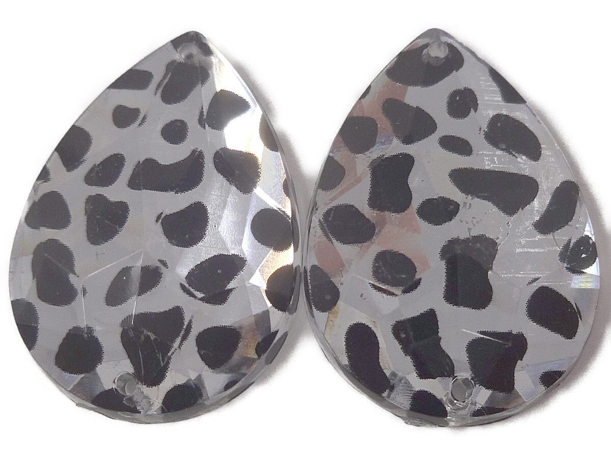 キラリ手芸部 No1118ビジュー パーツ 手芸用 ソーオン ストーン(アクリル)レオパード柄_1.8×2.5cm10個入り拍卖