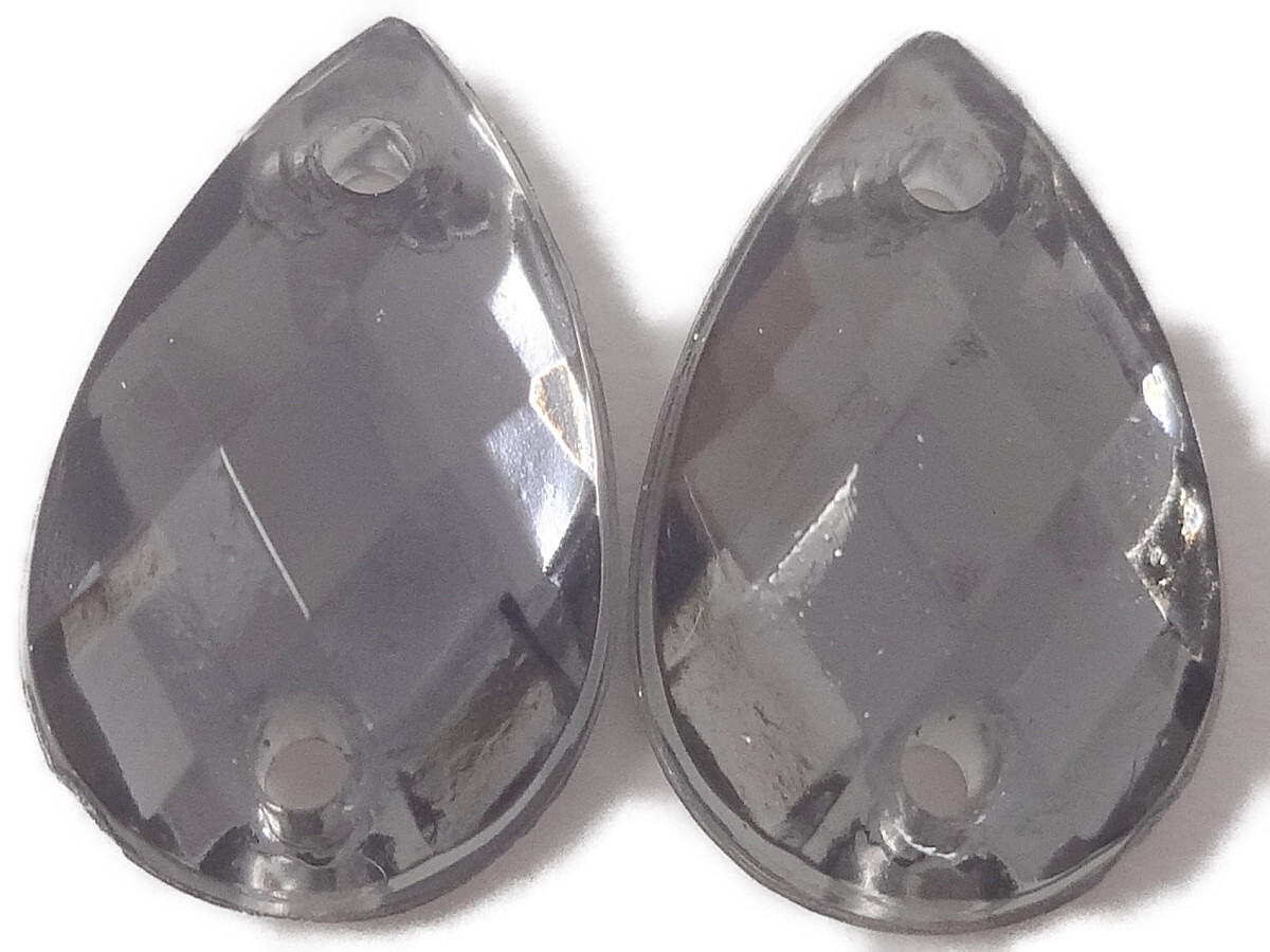 キラリ手芸部 No.3838ビジュー パーツ 手芸用 ソーオン ストーン(アクリル)グレー0.8×1.3cm_25個入り拍卖