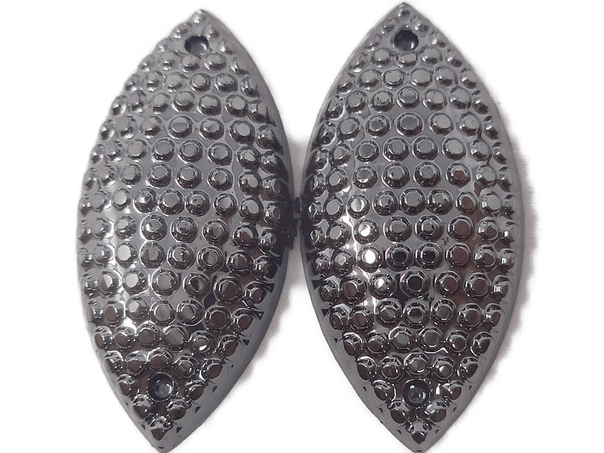 キラリ手芸部 No.2296ビジュー パーツ 手芸用 ソーオン ストーン(アクリル)黒色(ブラック)_2.4cm×1.1cm_6個入り拍卖