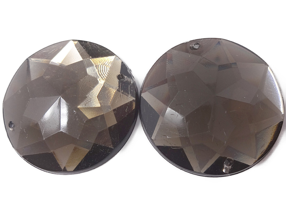 キラリ手芸部 No1437ビジュー パーツ 手芸用 ソーオン ストーン(アクリル)茶色(ブラウン)3.0×3.0cm_2個入り拍卖