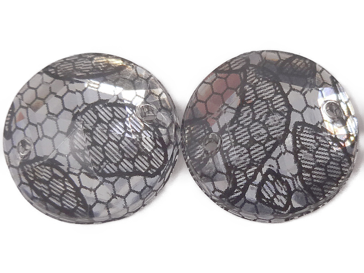 キラリ手芸部 No587ビジュー パーツ 手芸用 ソーオン ストーン(アクリル)レオパード柄(丸)1.4×1.4cm_16個入り拍卖