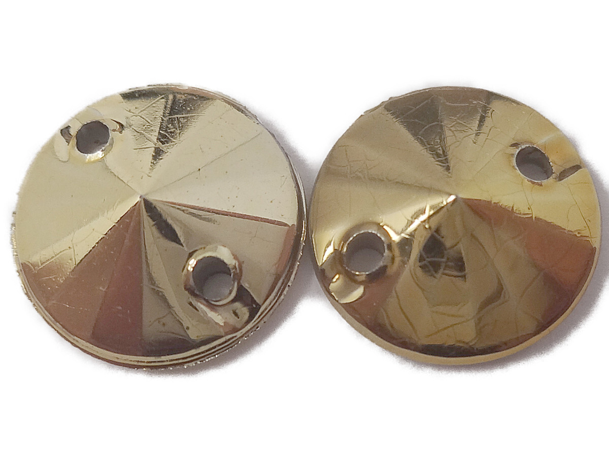 キラリ手芸部 No.2913ビジュー パーツ 手芸用 ソーオン ストーン(アクリル)金色(ゴールド)0.8×0.8cm_12個入り拍卖