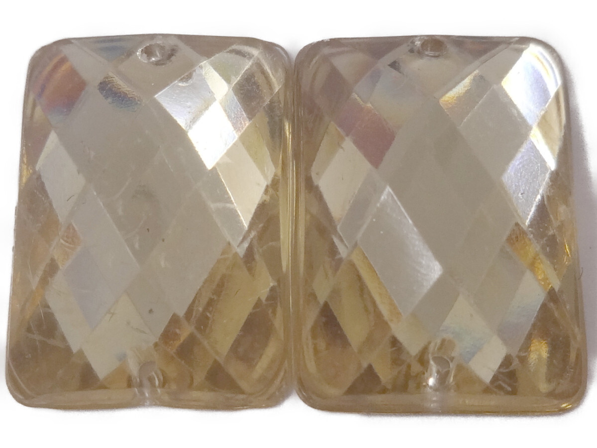 キラリ手芸部 No.861ビジュー パーツ 手芸用 ソーオン ストーン(アクリル)黄色(イエロー)_1.3×1.8cm_10個入り拍卖