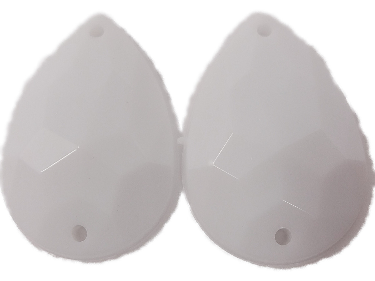 キラリ手芸部 No.929ビジュー パーツ 手芸用 ソーオン ストーン(アクリル)白色(ホワイト)_1.7×2.5cm_4個入り拍卖