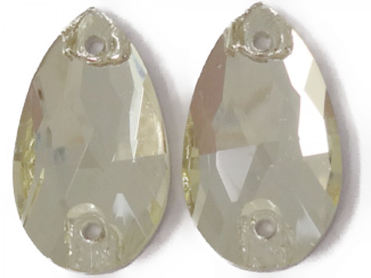 キラリ手芸部 No.6145手芸用ビジュー パーツ ソーオン ストーン(ガラスビーズ ラインストーン)黄色(イエロー)_1.8cm×1.0cm_14個入り拍卖