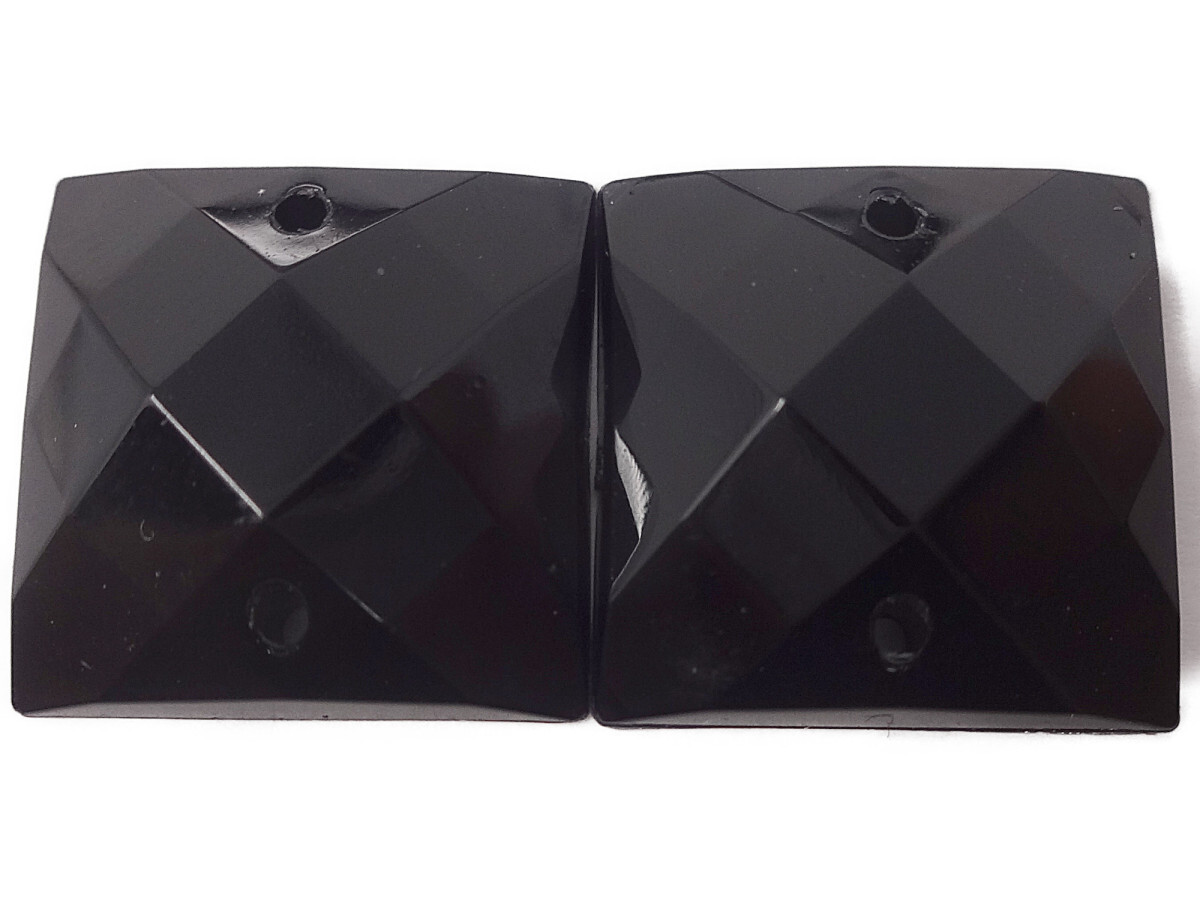 キラリ手芸部 No.3714ビジュー パーツ 手芸用 ソーオン ストーン(アクリル)黒色(ブラック)(四角)1.5×1.5cm8個入り拍卖