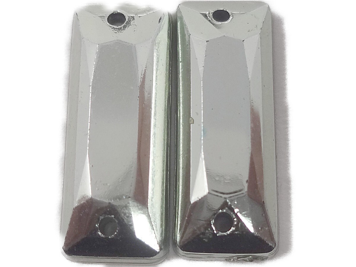 キラリ手芸部 No1469ビジュー パーツ 手芸用 ソーオン ストーン(アクリル)銀色(シルバー)0.6×1.5cm_12個入り拍卖