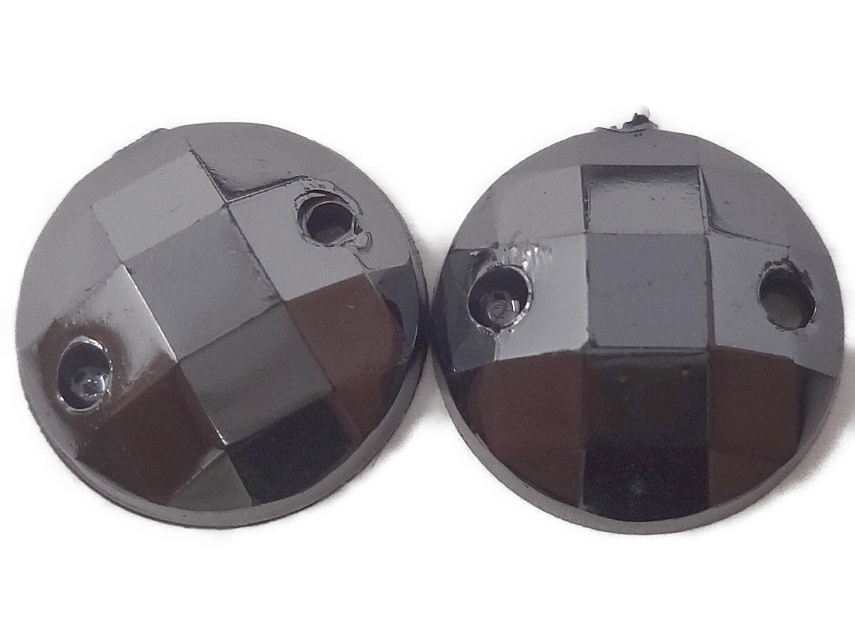 キラリ手芸部 No1154ビジュー パーツ 手芸用 ソーオン ストーン(アクリル)黒色(ブラック)(丸)1.0×1.0cm_12個入り拍卖