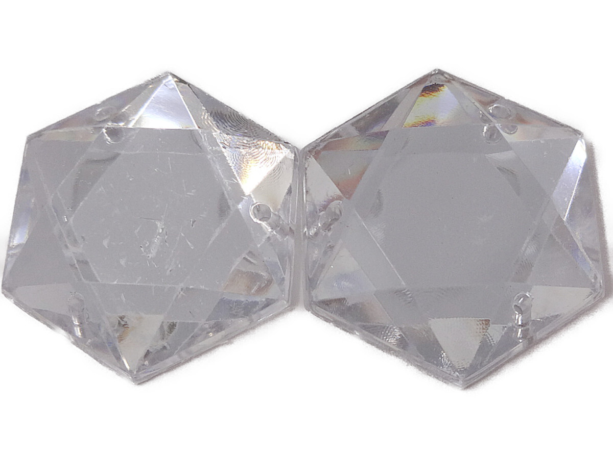 キラリ手芸部 No512ビジュー パーツ 手芸用 ソーオン ストーン(アクリル)クリスタル2.5×2.5cm_3個入り【六角形】拍卖