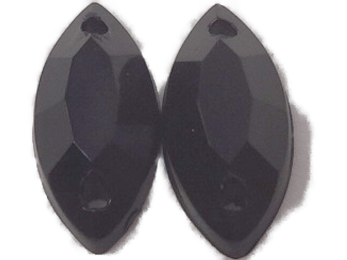 キラリ手芸部 No.272ビジュー パーツ 手芸用 ソーオン ストーン(アクリル)黒(ブラック)_0.5×1.0cm_25個入り拍卖