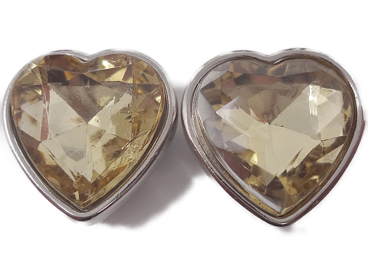 キラリ手芸部 No.1830ビジュー パーツ 手芸用 ツメ有り(アクリル)黄色(イエロー)(ハート)1.5×1.5cm_3個入り拍卖