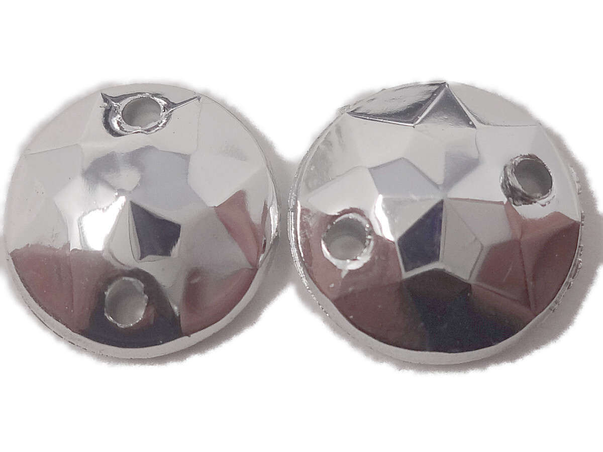 キラリ手芸部 No.3871ビジュー パーツ 手芸用 ソーオン ストーン(アクリル)銀色(シルバー)_1cm×1cm_10個入り拍卖