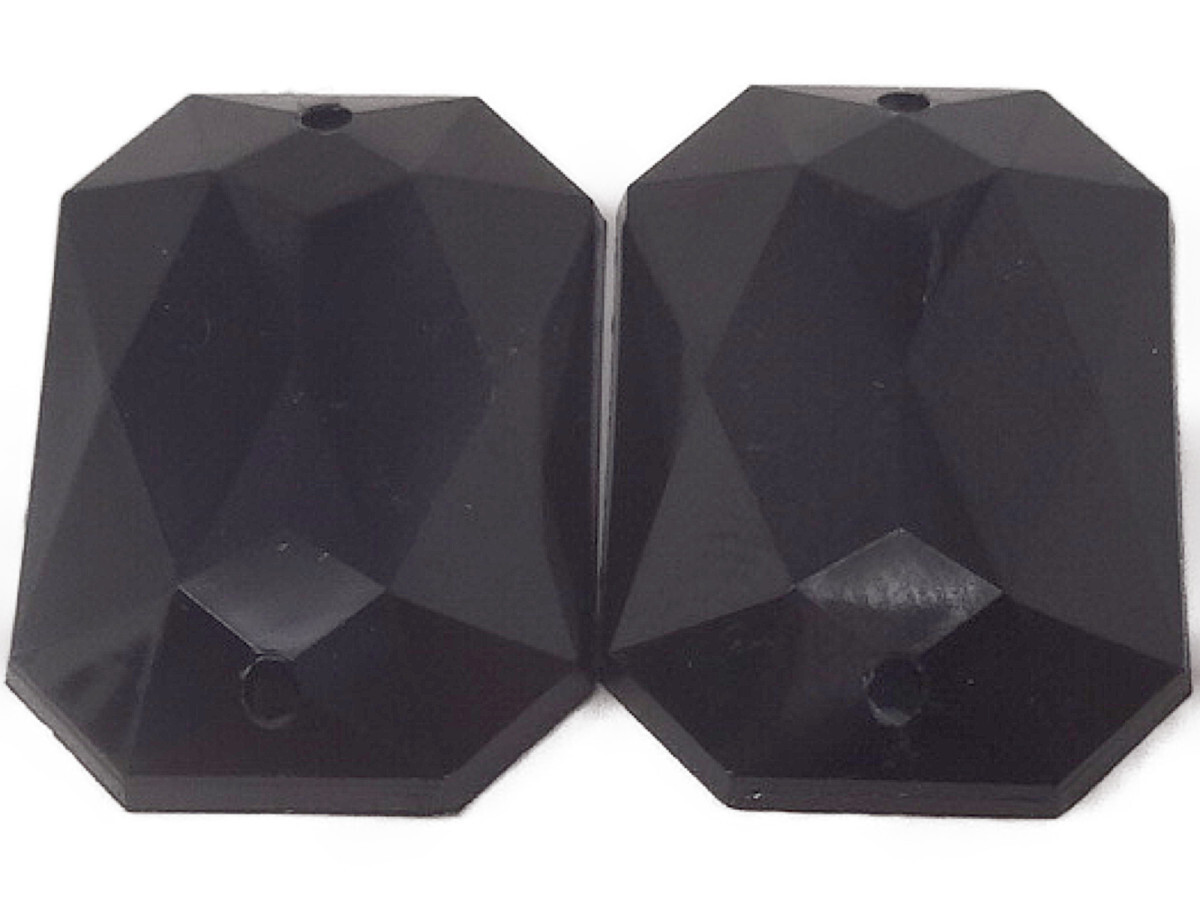 キラリ手芸部 No.271ビジュー パーツ 手芸用 ソーオン ストーン(アクリル)黒(ブラック)_1.3×1.7cm_7個入り【131209長方形】拍卖