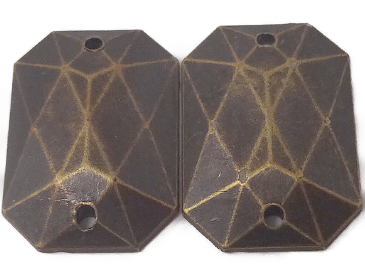 キラリ手芸部 No.262ビジュー パーツ 手芸用 ソーオン ストーン(アクリル)ブロンズ_1.3×1.7cm_7個入り拍卖