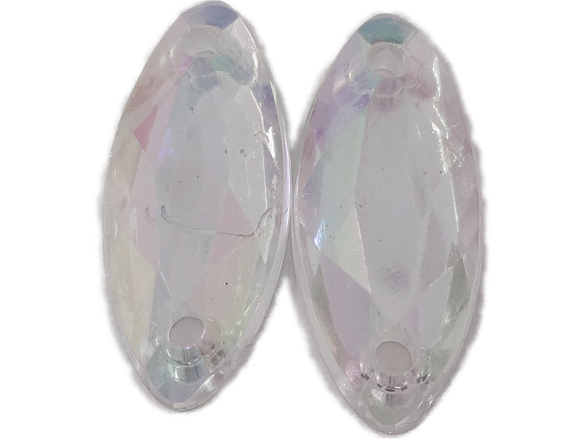 キラリ手芸部 No.3755ビジュー パーツ 手芸用 ソーオン ストーン(アクリル)クリスタル(オーロラ)_1.6cm×0.7cm_8個入り拍卖