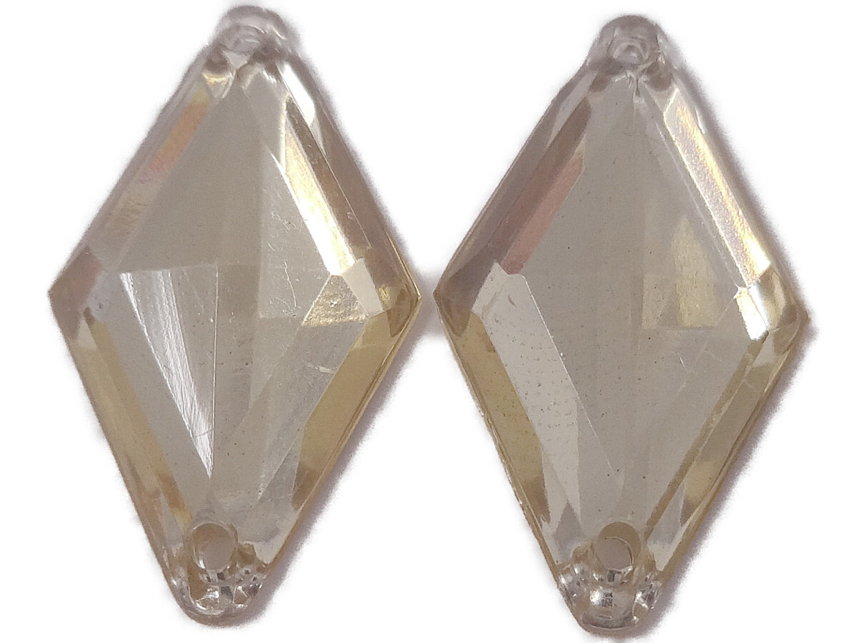 キラリ手芸部 No.3960ビジュー パーツ 手芸用 ソーオン ストーン(アクリル)黄色(イエロー)1.9×1.1cm_10個入り拍卖