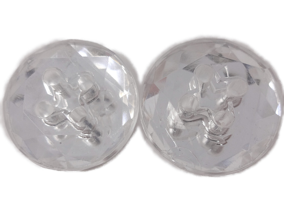 キラリ手芸部 No.3757ビジュー ボタン 手芸用 ソーオン ストーン(アクリル)_クリスタル1.9×1.9cm_3個入り拍卖