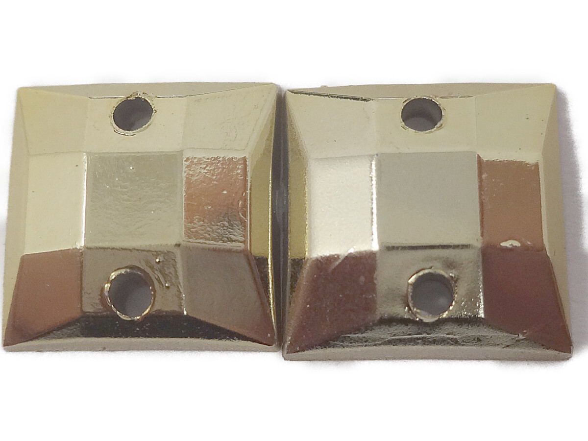 キラリ手芸部 No.2202_ビジュー パーツ 手芸用 ソーオン ストーン(アクリル)金色(ゴールド)(四角)0.9×0.9cm_12個入り拍卖