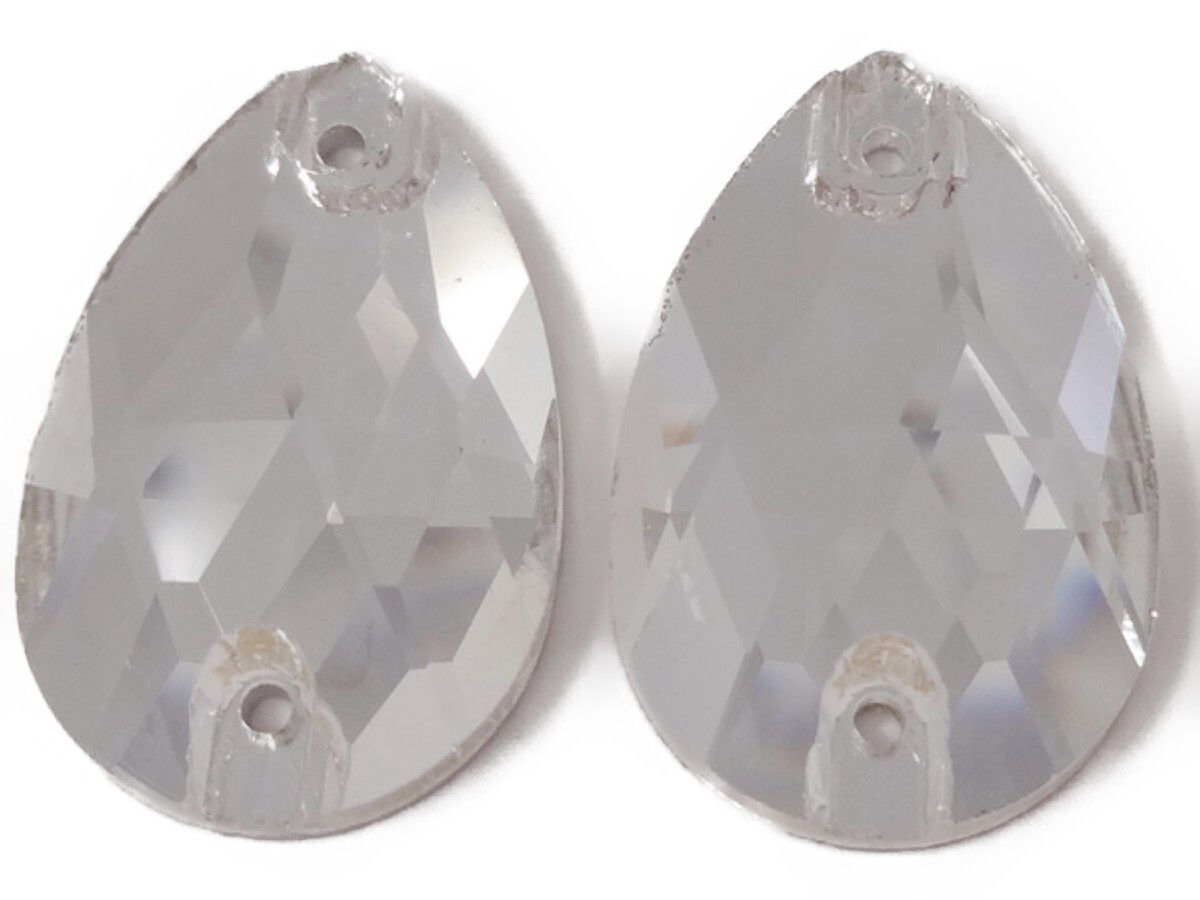 キラリ手芸部 No.6265手芸用ビジュー パーツ ソーオン ストーン(ガラスビーズ ラインストーン)クリスタル_1.6cm×2.5cm_6個入り拍卖