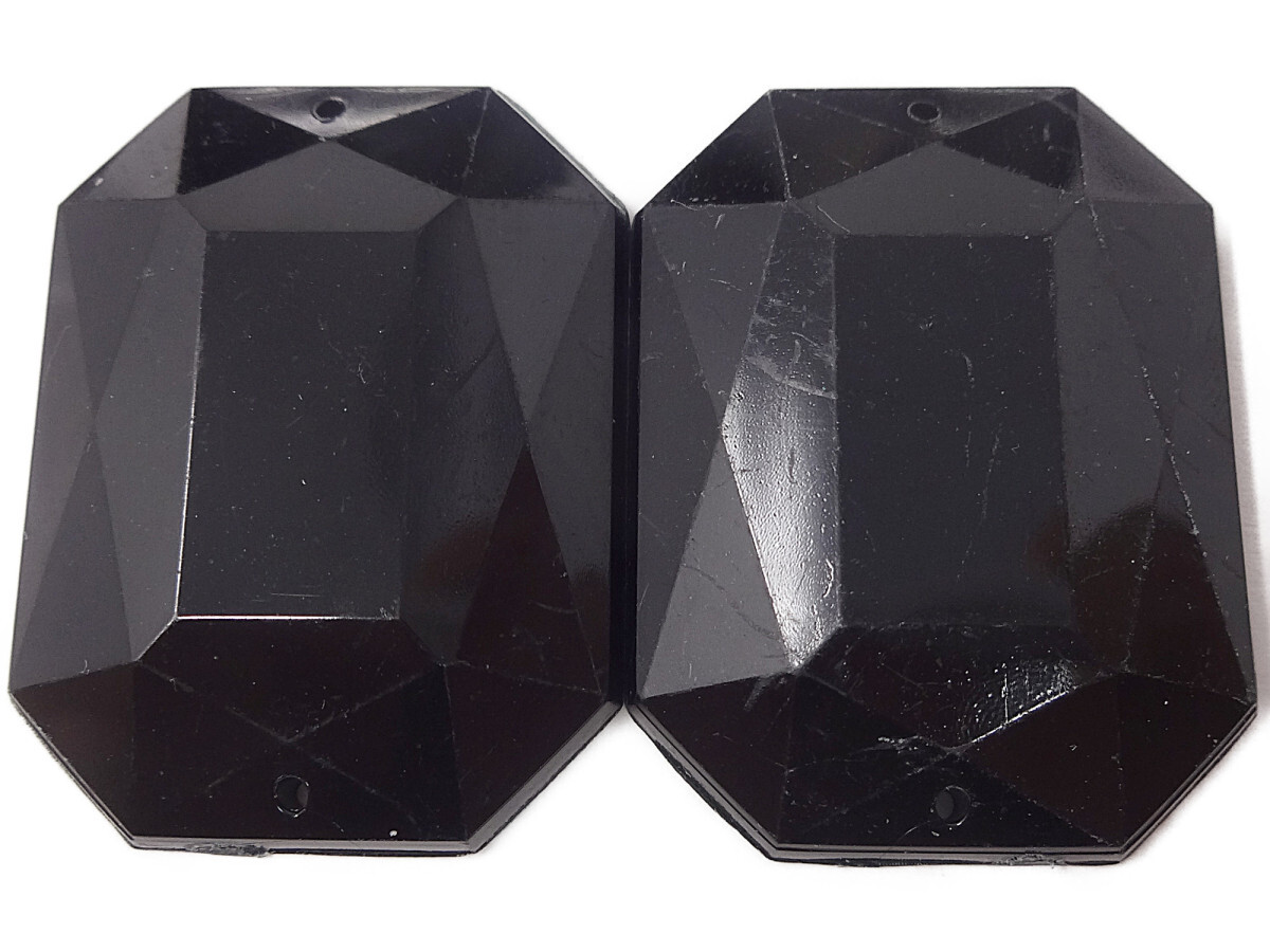 キラリ手芸部 No.3769ビジュー パーツ 手芸用 ソーオン ストーン(アクリルビーズ)黒(ブラック)2.3×3.4cm_3個入り拍卖