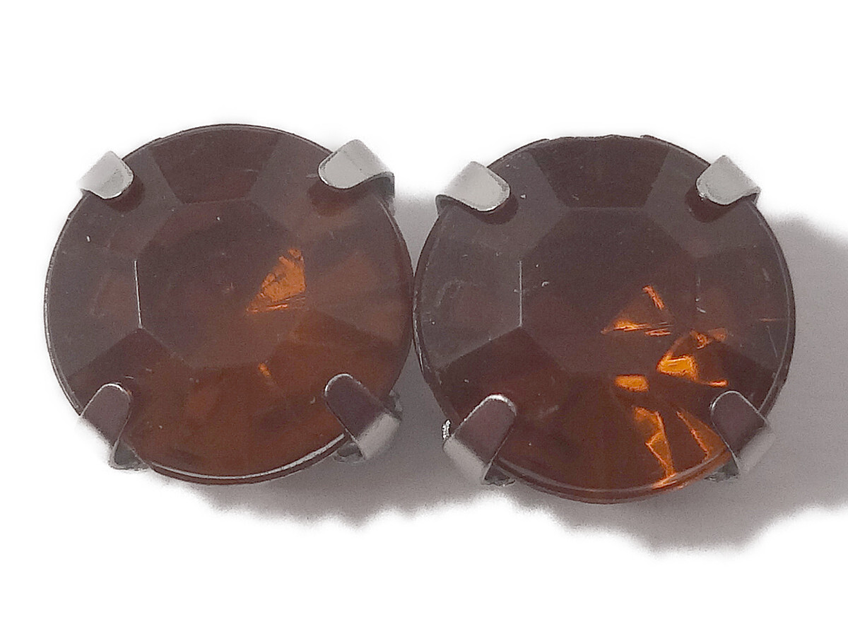 キラリ手芸部 No.2975ビジュー パーツ 手芸用 ツメ有り(アクリル)茶色(ブラウン)(丸)0.8×0.8cm10個入り拍卖