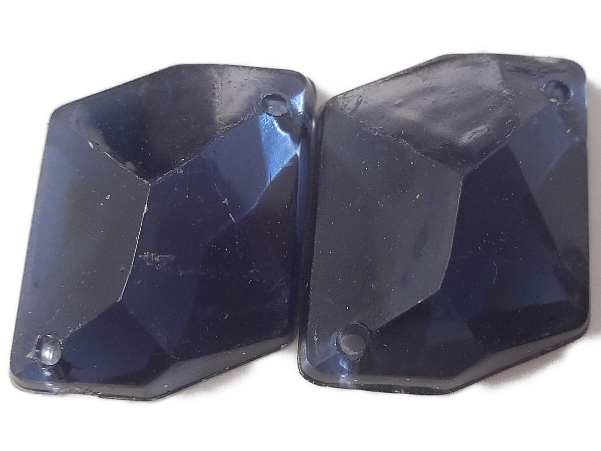 キラリ手芸部 No.2340ビジュー パーツ 手芸用 ソーオン ストーン(アクリル)紺色(ブルー)1.3×1.3cm_10個入り拍卖