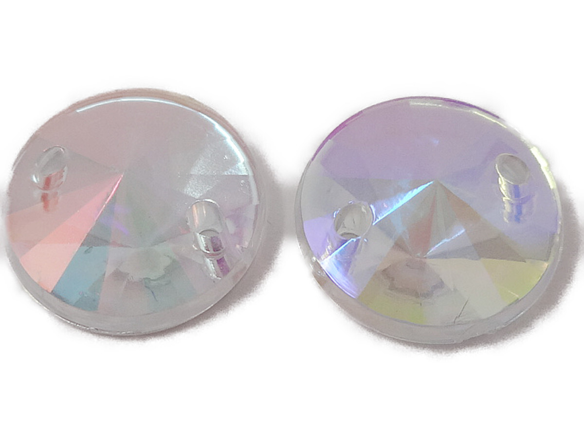 キラリ手芸部 No.6361手芸用ビジュー パーツ ソーオン ストーン(アクリル)クリスタルAB(オーロラ) 円形 1cm×1cm_8個入り( 縫い付け)拍卖
