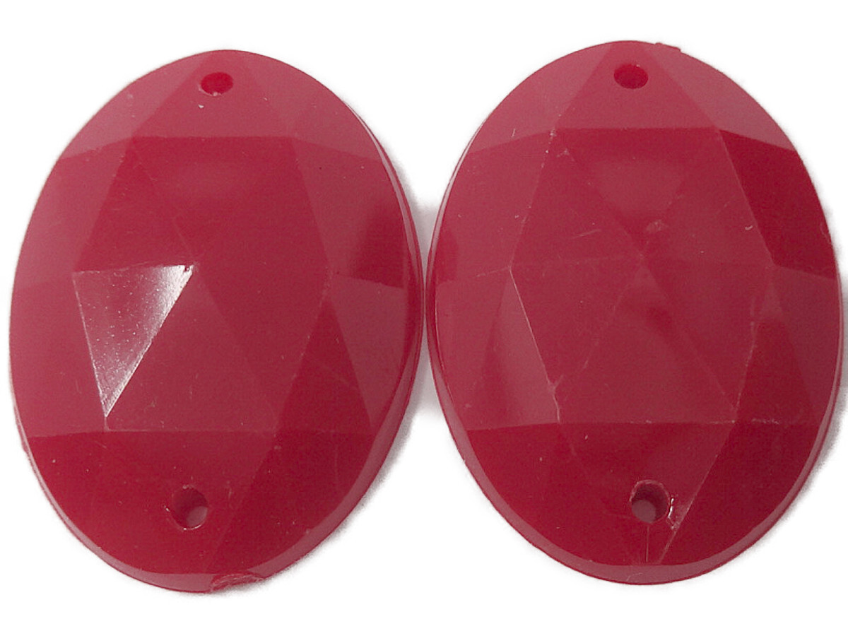 キラリ手芸部 No460ビジュー パーツ 手芸用 ソーオン ストーン(アクリル)赤色(レッド)(楕円)1.8×2.4cm8個入り拍卖