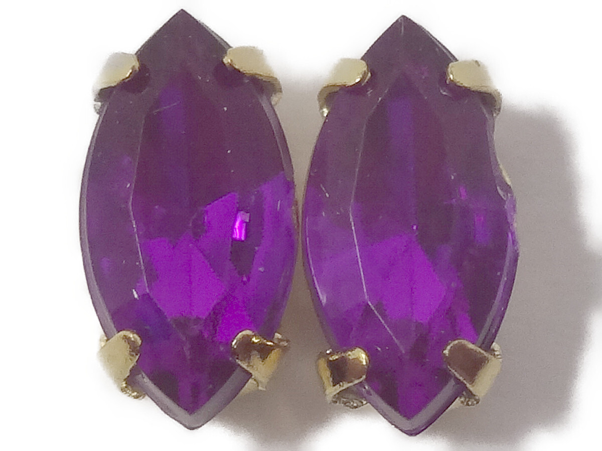 キラリ手芸部 No.3580ビジュー パーツ 手芸用 ツメ有り(アクリル)_紫色(パープル) 0.4×0.8cm_12個入り拍卖