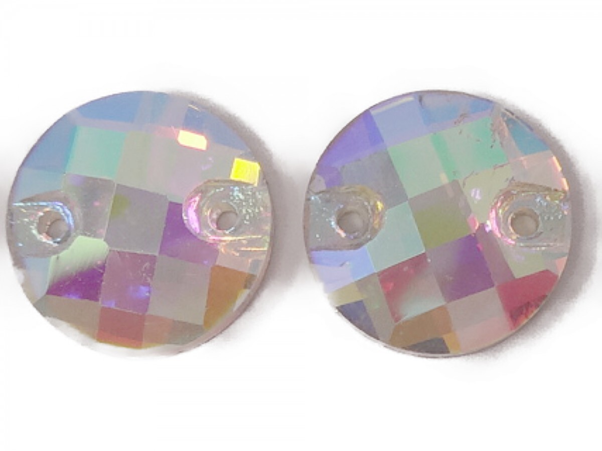 キラリ手芸部 No.6216手芸用ビジュー パーツ ソーオン ストーン(ガラスビーズ ラインストーン)クリスタルAB_1.2cm×1.2cm_11個入り拍卖