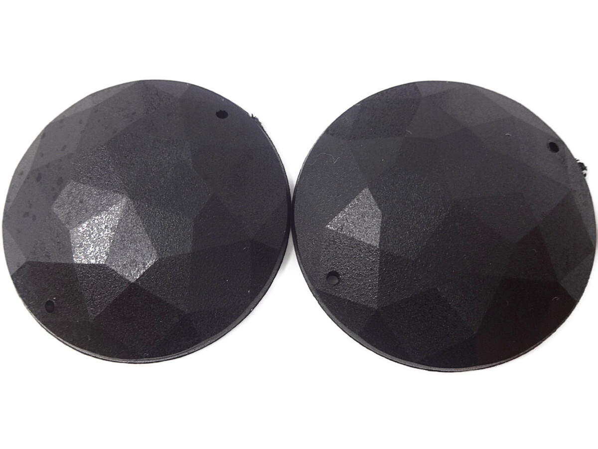 キラリ手芸部 No.2970ビジュー パーツ 手芸用 ソーオン ストーン(アクリル)つや消し加工_黒色(ブラック)(丸)3.5×3.5cm_2個入り拍卖