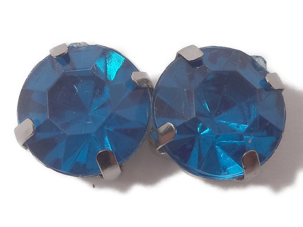 キラリ手芸部 No1443ビジュー パーツ 手芸用 ツメ有り(アクリル)青色(マリンブルー)1.0×1.0cm5個入拍卖