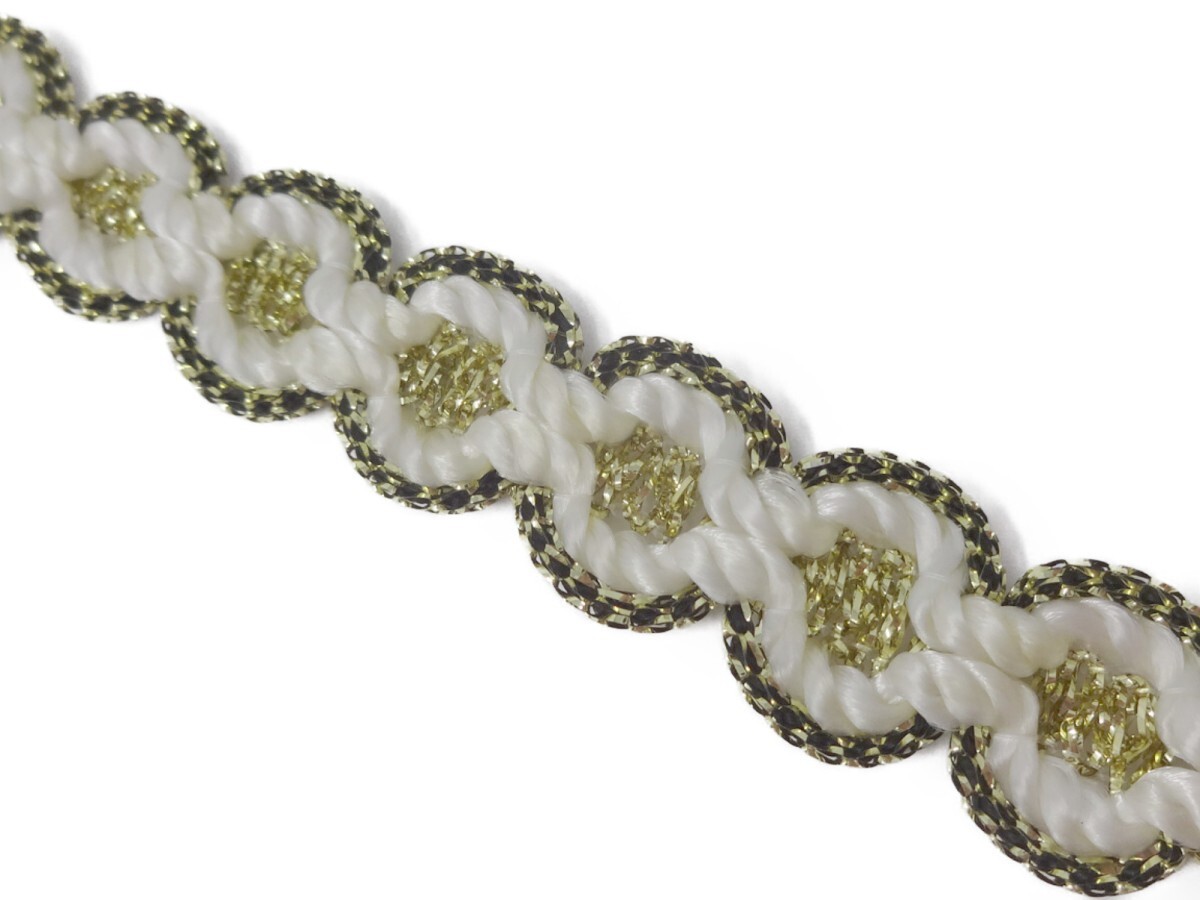 キラリ手芸部 No.5335 手芸用 ブレード 白色 ホワイト 幅1.3cm×長さ2m巻き拍卖