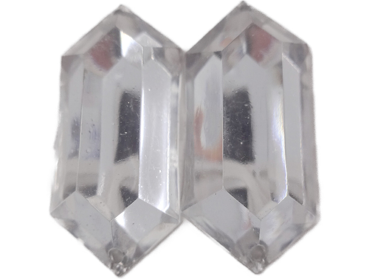 キラリ手芸部 No.2942ビジュー パーツ 手芸用 ソーオン ストーン(アクリル)クリスタル_1.2×2.6cm_3個入り拍卖