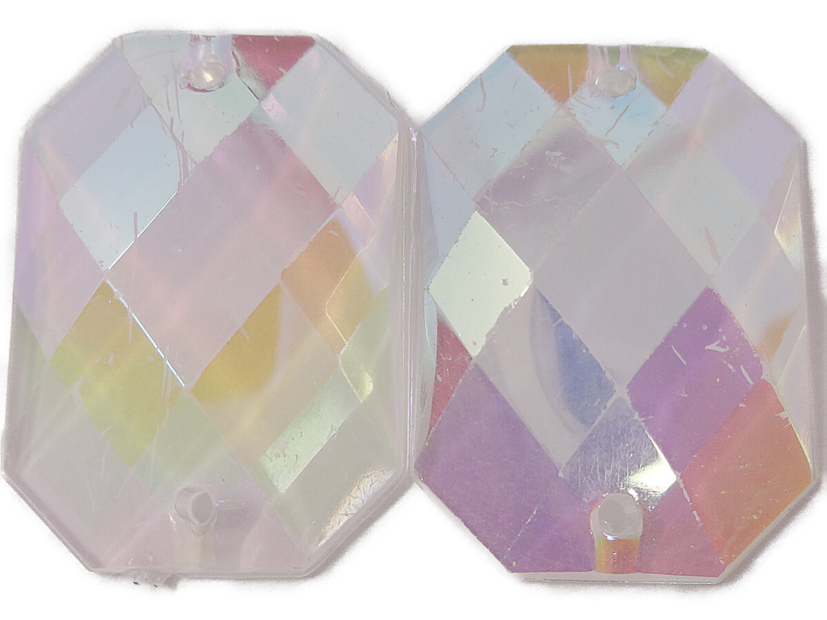 キラリ手芸部 No.3977ビジュー パーツ 手芸用 ソーオン ストーン(アクリル)クリスタルAB(オーロラ)_2.5cm×1.8cm_3個入り拍卖