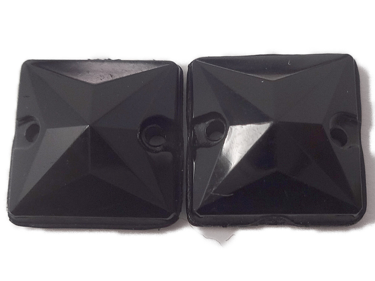 キラリ手芸部 No.3708ビジュー パーツ 手芸用 ソーオン ストーン(アクリル)黒(ブラック)_1.0×1.0cm_11個入り拍卖