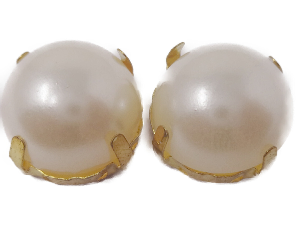 キラリ手芸部 No.3786ビジュー パーツ 手芸用 ツメ有り(アクリル)パール風1.3×1.3cm_2個入り拍卖