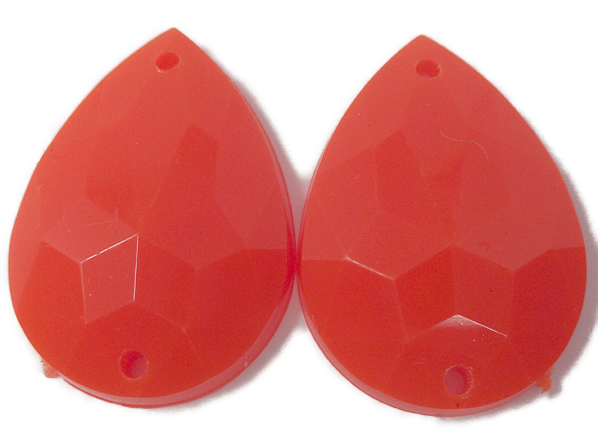 キラリ手芸部 No.2922ビジュー パーツ 手芸用 ソーオン ストーン(アクリル)オレンジ色_1.8cm×2.5cm_3個入り拍卖